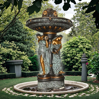Sculpture de fontaine de dame quatre saisons en bronze de cour de jardin sur mesure