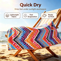 Serviette de plage turque double face en microfibre imprimée, écologique, légère, séchage rapide, anti-sable, pour voyage, piscine, camping