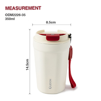 Mug de voyage isotherme classique personnalisé en acier inoxydable à double paroi de 350 ml avec poignée en nylon