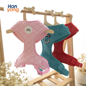 HanYang OEM özel tasarımcı işlemeli kabartı logosu lüks köpek koşum setleri kadife köpek koşum ve tasma ve yaka seti - Product Image 2