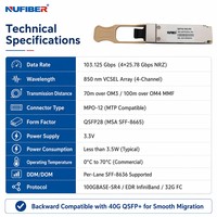 Transceiver optique 100G QSFP28 SR4 pour centre de données, Top of Rack, Leaf, Spine, HPC, Cluster, Serveur, Uplink, Interconnexion IA