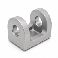 Soporte de unión de aluminio personalizado OEM ODM con superficie arenada, tipo U, con doble orejeta y soporte de bisagra, fabricado por fresado CNC