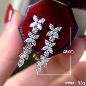 Orecchini a Farfalla con Zirconia Cubica Marquise per Donne, Gioielli Pendenti Lunghi con Motivi Floreali - Product Image 5