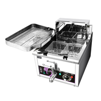 Mesin Penggoreng Donat Ayam Komersial Baru, Elektrik, Produktivitas Tinggi, Penggoreng Minyak Dalam dengan Kontrol Suhu dan Timer