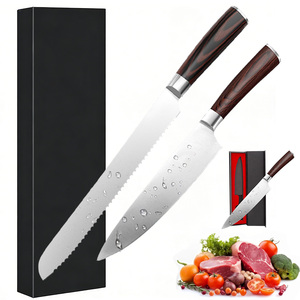 Cuchillo de Chef Japonés de 8 Pulgadas con Logotipo Láser Personalizado SIN Pedido Mínimo, Mango de Madera Roja, Caja de Regalo, Cuchillo de Cocina Profesional de Acero Inoxidable 4Cr13mov - Product Image 1