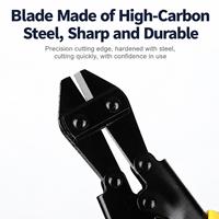 Coupe-boulons mini TEBAK 8 pouces, conception à 3 leviers pour un travail plus facile, coupe-fils en acier au carbone, coupe-fils d'acier, pour la construction et l'électricité