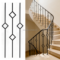Balustres d'escalier en fer forgé de haute qualité, carrés creux de 1/2 po, 44 po, motif losange