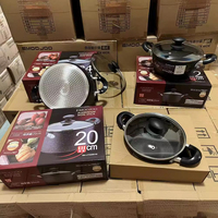 Ustensiles de cuisine, batterie de cuisine antiadhésive, marmite double face en pierre, cuisinière à induction et cuisinière à gaz, marmite en fonte d'aluminium, marmite à ragoût, marmite à soupe
