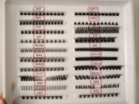 Kit d'Extensions de Cils en Clusters Prédécoupés en Gros, Logo Personnalisé, Marque Privée, DIY, Faux Cils en Vison, Cheveux Synthétiques