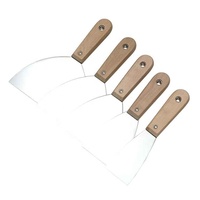 Manche en bois Grattoir à couteau à mastic plié robuste en acier au carbone de 3 pouces