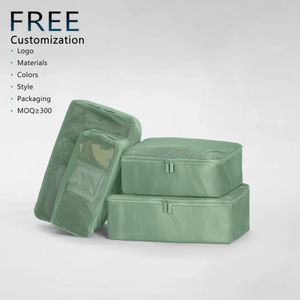 Sacs de rangement de voyage OEM/ODM, cubes de compression portables, ensemble de 4 sacs organisateurs de vêtements légers en maille pour voyage - Product Image 1