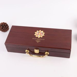 Commemorative Coin <b>Wooden</b> Box Brunei Darussalam 2021 Elegant Rectangle Storage Case With Gold Handle - Product Image 1