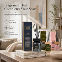 Diffuseur de parfum pour la maison en bouteille carrée de 500 ml avec bouchon en bois et boîte cadeau individuelle