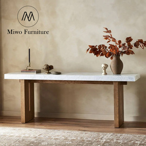 Phong Cách Hiện Đại Đồ Nội Thất Gỗ Rắn Lối Vào Hẹp Bảng Điều Khiển Phòng Khách Thiết Kế Trang Trí Nội Thất Đoạn Hiên Bảng Bằng Đá Cẩm Thạch Hàng Đầu - Product Image 2