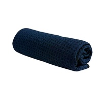 Serviette de plage gaufrée en microfibre solide RTS, très absorbante, style serviette de plage pour pique-nique, voyage, camping