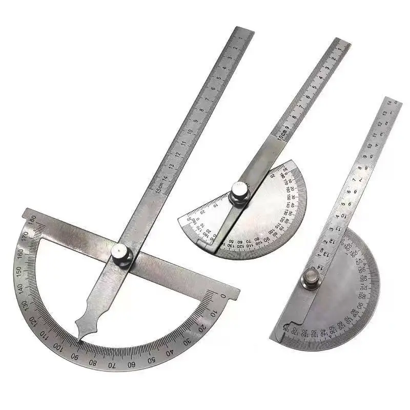 180 Degree Protractor Metal Angle Finder Goniometer Angle Ruler Stainless Steel Woodworking Tools Rotary Measuring Ruler