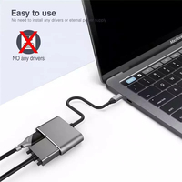 Adaptador de puerto de carga USB C a VGA tipo C a 4K, cable extensor de tipo C a 4K, a 2024 P, VGA, USB 1080, USB C PD, 3,0