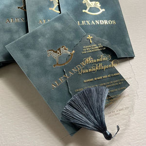 Cartes <span class=keywords><strong>de</strong></span> <span class=keywords><strong>mariage</strong></span> élégantes en acrylique <span class=keywords><strong>transparent</strong></span> avec enveloppe en velours, ensemble personnalisé avec logo en estampe dorée, invitations <span class=keywords><strong>de</strong></span> <span class=keywords><strong>mariage</strong></span> - Product Image 6