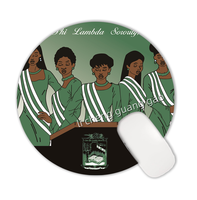 Tapis de souris rond personnalisé GPD Gamma Phi Delta Sorority, base en caoutchouc antidérapante, accessoires informatiques, offre spéciale
