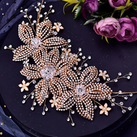 YouLaPan Diadème de mariée en cristal de luxe, fleur, diadème de mariage, accessoires pour cheveux en strass, bandeau de mariée HP252