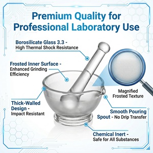 Juego <span class=keywords><strong>de</strong></span> <span class=keywords><strong>Mortero</strong></span> y Pilón <span class=keywords><strong>de</strong></span> Vidrio Borosilicato 3.3 Transparente para <span class=keywords><strong>Laboratorio</strong></span> <span class=keywords><strong>de</strong></span> Química, Herramienta <span class=keywords><strong>de</strong></span> Molienda <span class=keywords><strong>con</strong></span> Boquilla, Cristalería <span class=keywords><strong>de</strong></span> <span class=keywords><strong>Laboratorio</strong></span> - Product Image 3