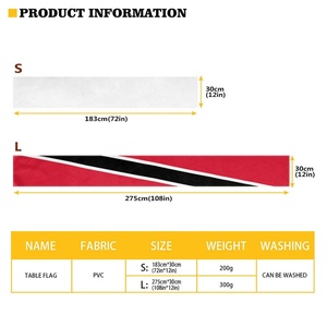Chemin de table personnalisé en polyester avec drapeau de Trinité-et-<span class=keywords><strong>Tobago</strong></span>, protection de table à coutures fines pour protéger la table des rayures - Product Image 5