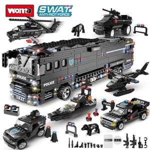 WOMA TOYS Golden Fournisseur Vente en gros Personnaliser City <span class=keywords><strong>SWAT</strong></span> <span class=keywords><strong>Police</strong></span> Cars C0547 Transformable Airplane Model Blocks Building Brique - Product Image 2
