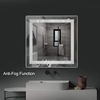 Miroir de salle de bain LED intelligent moderne sans cuivre, rectangulaire, mural, éclairé, pour vanité
