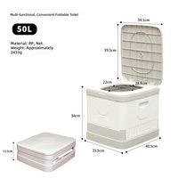 Toilette pliante multifonction portable, commode de camping pliable, toilette de voyage en plastique PP, toilette de voiture, gain de place, pour adultes