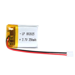 Oplaadbare 802025 Li-polymeer batterij <span class=keywords><strong>3</strong></span>.7V 350mAh 082025 Lithium polymeer batterij - Product Image 1