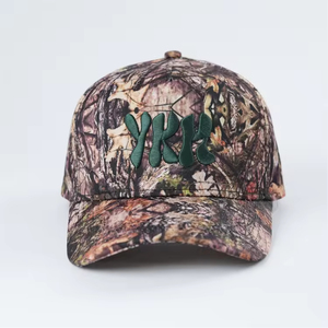High Quality Custom Camouflage Baseball Cap 5 Panel Structured Outdoor Sports Hat with 3D Embroidery Logo Made of Cotton - Product Image 2