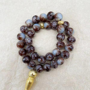 고품질 10MM 33개 기도 염주, 프린지 펜던트가 있는 기도 유리 구슬 팔찌, 이슬람 여성과 남성을 위한 기도용 라마단 선물 - Product Image 6