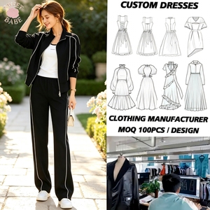 Women Contrast Piping <b>Zip</b> <b>Up</b> Tracksuit Set Trendy Streetwear Loose Fit Jacket Wide Leg Pants Two‑Piece Outfit For Daily Wear - Product Image 1