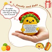 Décoration de bureau en peluche mignonne au crochet : Hot-dog et Taco – Cadeau encourageant et joyeux pour les anniversaires et Pâques