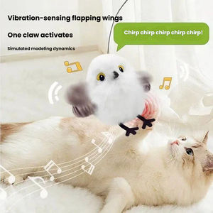 Jouet pour chat en peluche le plus vendu, oiseau réaliste à son électrique, interactif, écologique, <span class=keywords><strong>anti</strong></span>-<span class=keywords><strong>ennui</strong></span>, fournitures pour animaux de compagnie - Product Image 3