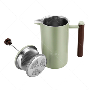 Cafetière à piston portable Tenrey <span class=keywords><strong>Pastel</strong></span> Green, cafetière à piston française en acier inoxydable - Product Image 6