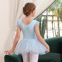 Justaucorps de ballet pour filles, en spandex, à manches courtes, avec jupe tutu, tenues de ballerine, costumes de danse pour tout-petits et enfants