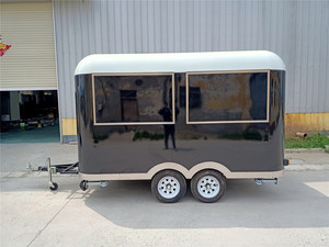 YITUO Mobile Catering Trailer Food Truck Glass Sliding Window Stainless Work Table 4 Wheels Tow <b>bar</b> Trailer - Product Image 3