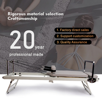 Appareil de Pilates Reformer Portable et Pliable, Entraîneur de Core Ajustable, Équipement de Fitness à Domicile Gain de Place pour Studio et Salle de Sport