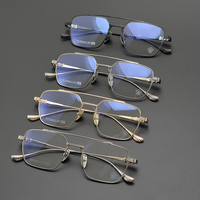 Gafas de Titanio y Oro Sólido para Piloto, Duraderas y Elegantes, para Lectura, para Hombres y Mujeres, Jóvenes y Mayores, Montura de Gafas Ópticas de Moda