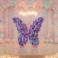 Support de toile de fond papillon personnalisable en diverses couleurs, arche de mariage en métal, support géant pour fleurs et papillons pour mariage et anniversaire