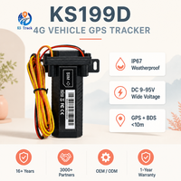 Traceur GPS 4G LTE pour véhicule Keson KS199D, boîtier IP67, entrée large 9-95V, GPS BDS, relais de coupure de carburant pour camion, bus, flotte, OEM