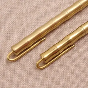 Bolígrafo de latón personalizado con elementos chinos, bolígrafo de bambú con clip dorado, regalo promocional para enviar al jefe - Product Image 3