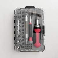 Ensemble de 35 embouts de tournevis à cliquet et douilles, porte-embouts de précision flexible, embouts CR-V pour l'entretien domestique