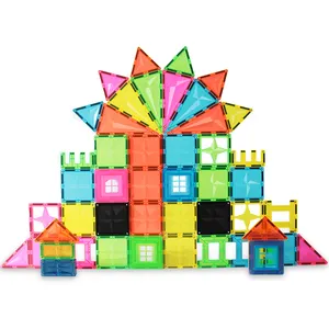 Mntl khối xây dựng từ tính tự làm mới đồ chơi trẻ mới biết đi 102 chiếc gạch từ tính tương thích tỏa sáng ngôi sao khối xây dựng