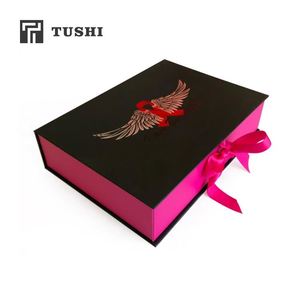 Boîte <span class=keywords><strong>cadeau</strong></span> de luxe personnalisée la moins chère, rouge et noire, grande taille, pour les cadeaux d'<span class=keywords><strong>anniversaire</strong></span> - Product Image 1