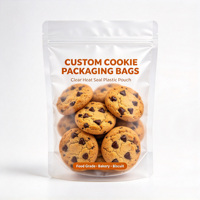 Sacs d'emballage pour biscuits imprimés sur mesure, pochette en plastique transparente thermoscellable pour l'emballage alimentaire de boulangerie