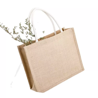 Sac à provisions en toile de jute personnalisé promotionnel en toile de jute chanvre Super marché sac fourre-tout cadeau avec Logo