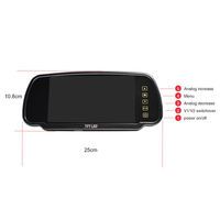 Miroir intérieur de rétroviseur de 7 pouces avec moniteur AHD et support autonome prenant en charge la caméra AHD 1080P pour la sécurité du véhicule