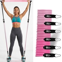 Kit de barre de Pilates détachable avec bandes de résistance 180 LB, sangles de cheville et de poignet, équipement de fitness portable pour la maison, entraînement complet du corps, yoga et mise en forme
